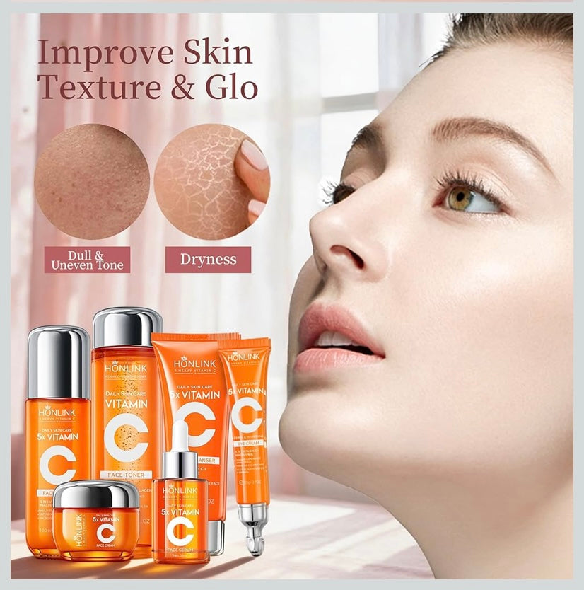 6 Piece Hydrating Vitamin C Skincare Set