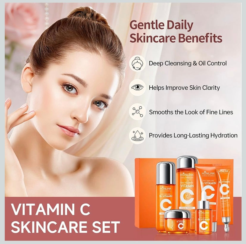 6 Piece Hydrating Vitamin C Skincare Set