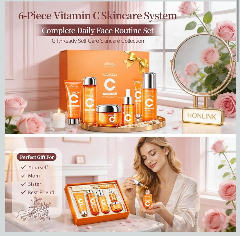 6 Piece Hydrating Vitamin C Skincare Set